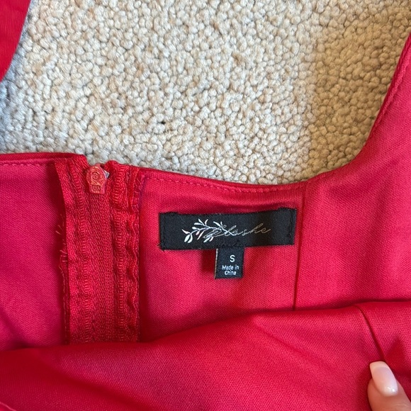 Red twill mini Dress - Picture 3 of 4